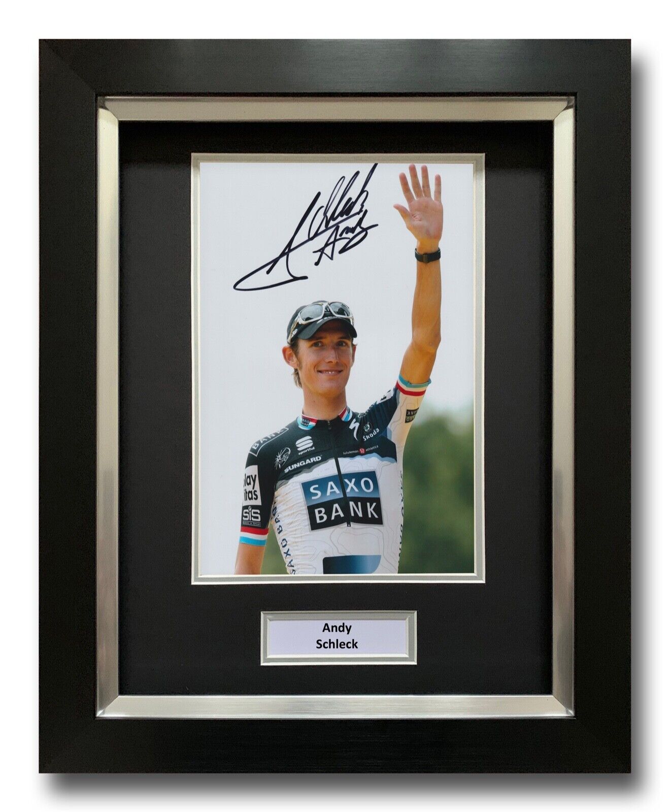 ANDY SCHLECK HAND SIGNED FRAMED Photo Poster painting DISPLAY CYCLING AUTOGRAPH TOUR DE FRANCE 2