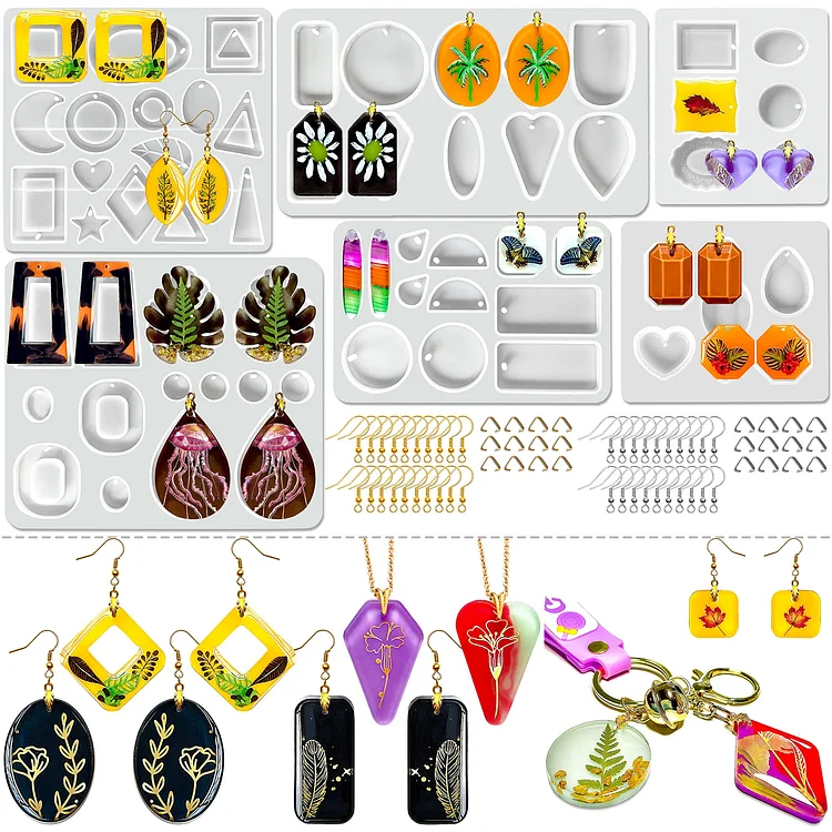 Resin Earring Mold Silicone UV Resin Mold Kit Bundle Clearance for