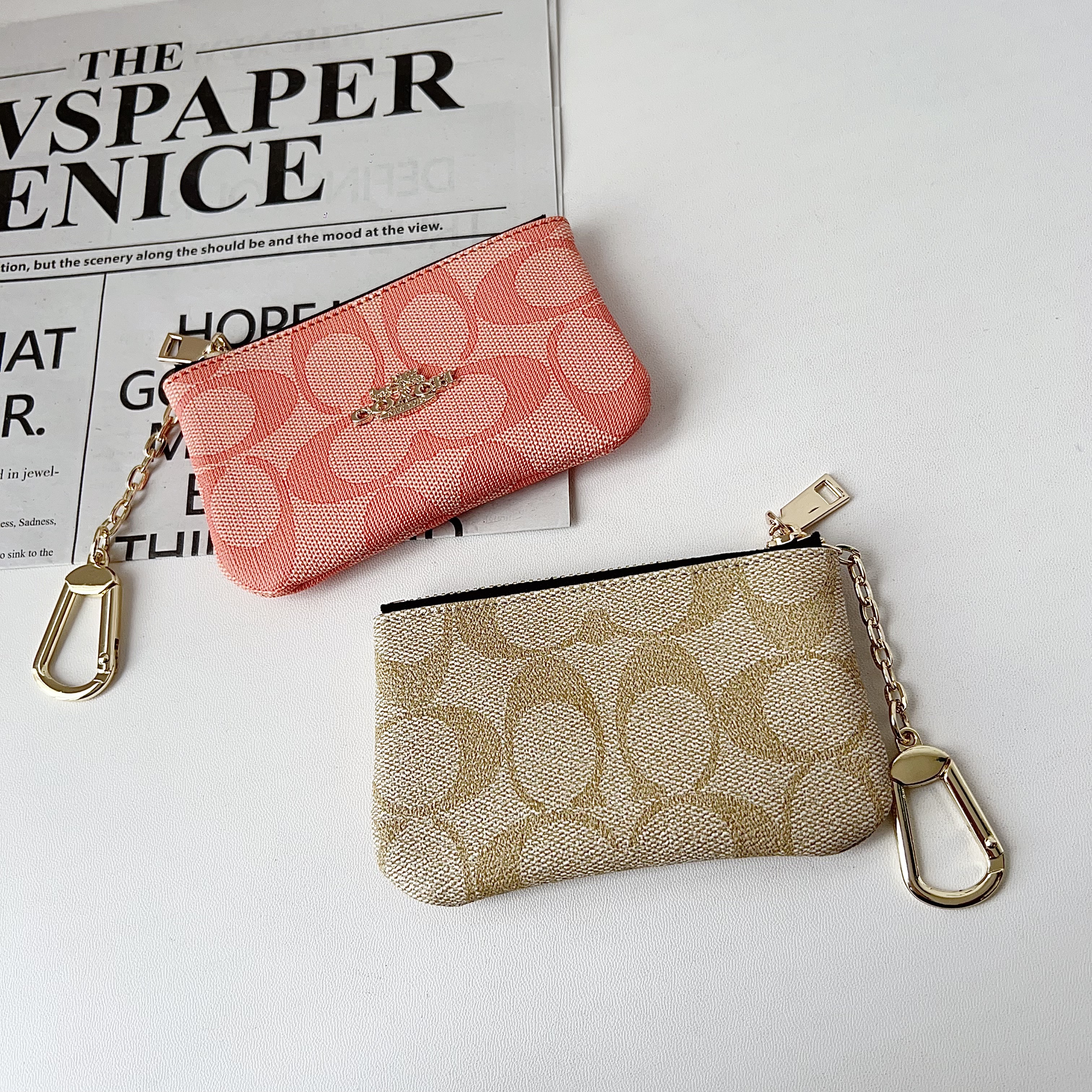 Coach Monogram Coin Purse & Card Holder | Luxury Keychain Pouch Accessory for Your Daily OOTD