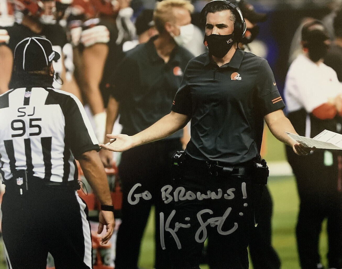 KEVIN STEFANSKI HAND SIGNED 8x10 Photo Poster painting CLEVELAND BROWNS FOOTBALL COACH AUTO COA