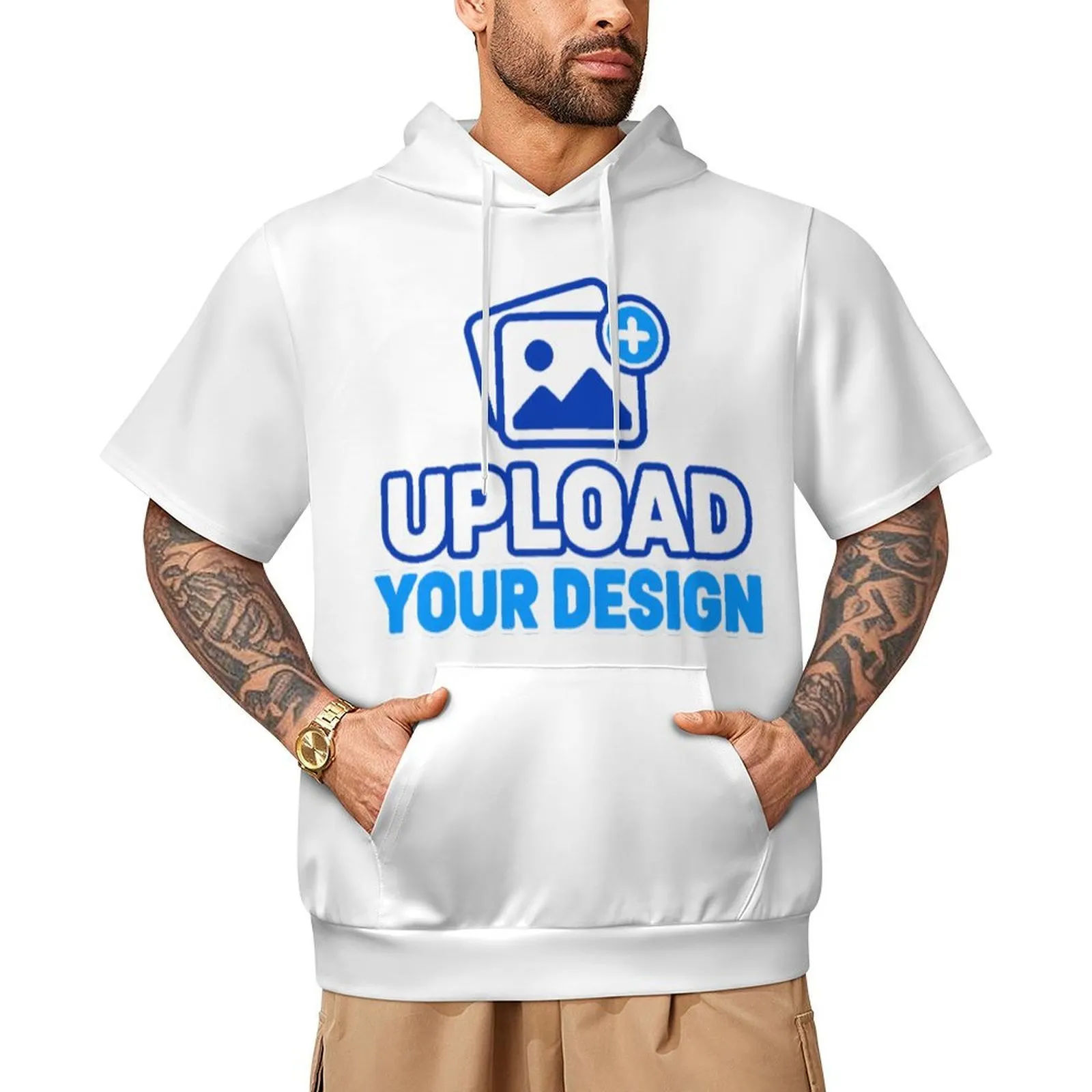 Men's Short Sleeve Hoodie custom product view 8