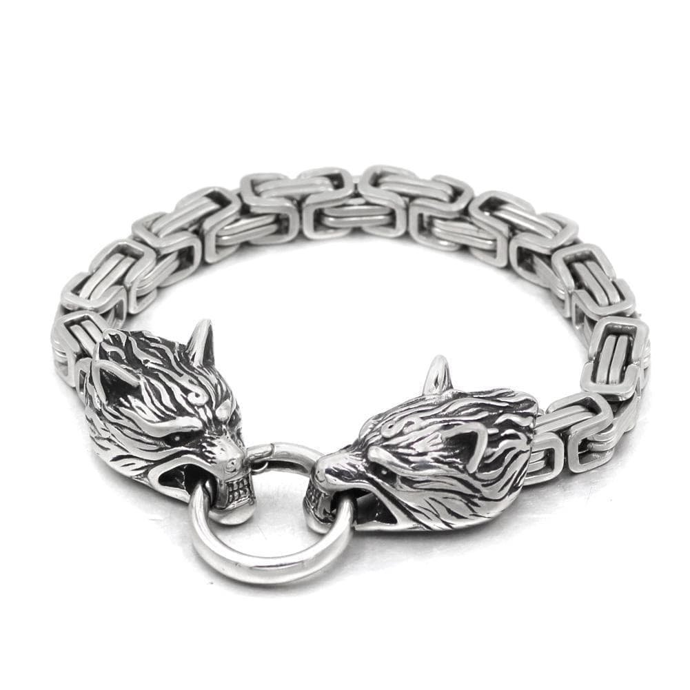 Vikings Wolf Head King's Chain Stainless Steel Bracelet
