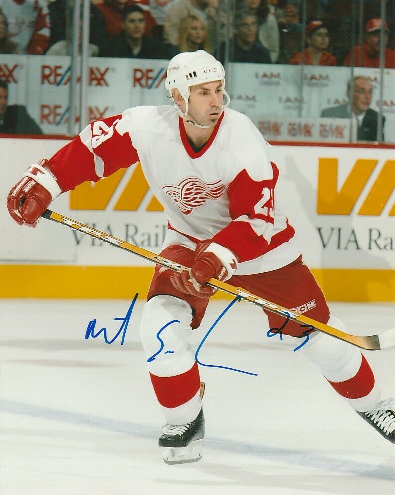 MATHIEU SCHNEIDER SIGNED DETROIT RED WINGS 8x10 Photo Poster painting #2 Autograph