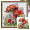 Red Mushroom In Grass-14CT Stamped Cross Stitch 21*21cm/8.27*8.27in tapestrymarket