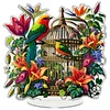 DIY Flower And Bird Cage Diamond Painting Ornaments(Single-Sided)