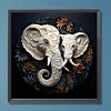 Diamond Painting -5D Full Round Drill White Elephant Relief