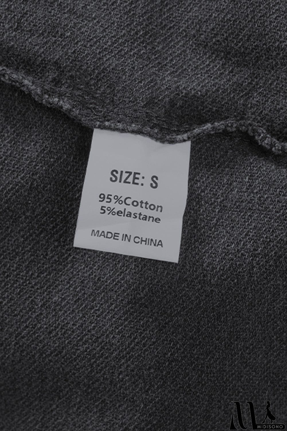 MidiSono - Zipped Front Stitching Hooded Sweatshirt