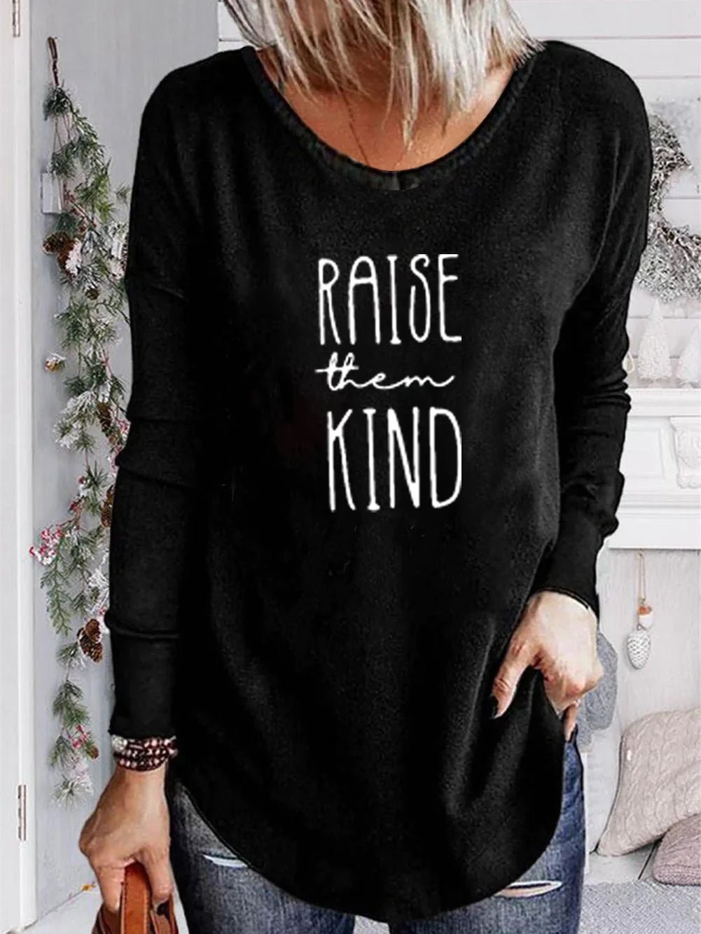 Unisex 100% Cotton Long Sleeve Crew Neck Be Kind Shirt