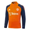 2024/2025 Manchester United Half-Pull Training Suit Orange Football Shirt 1:1 Thai Quality Set love fball