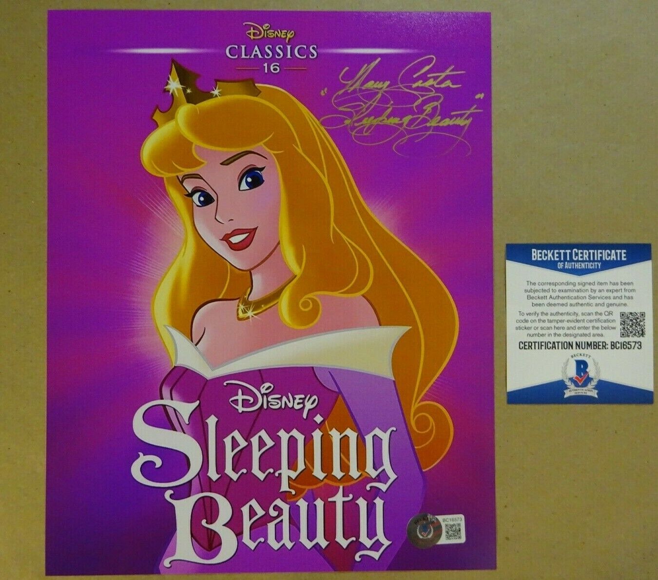 Autographed MARY COSTA Signed 8x10 Disney SLEEPING BEAUTY Photo Poster painting BECKETT BAS COA