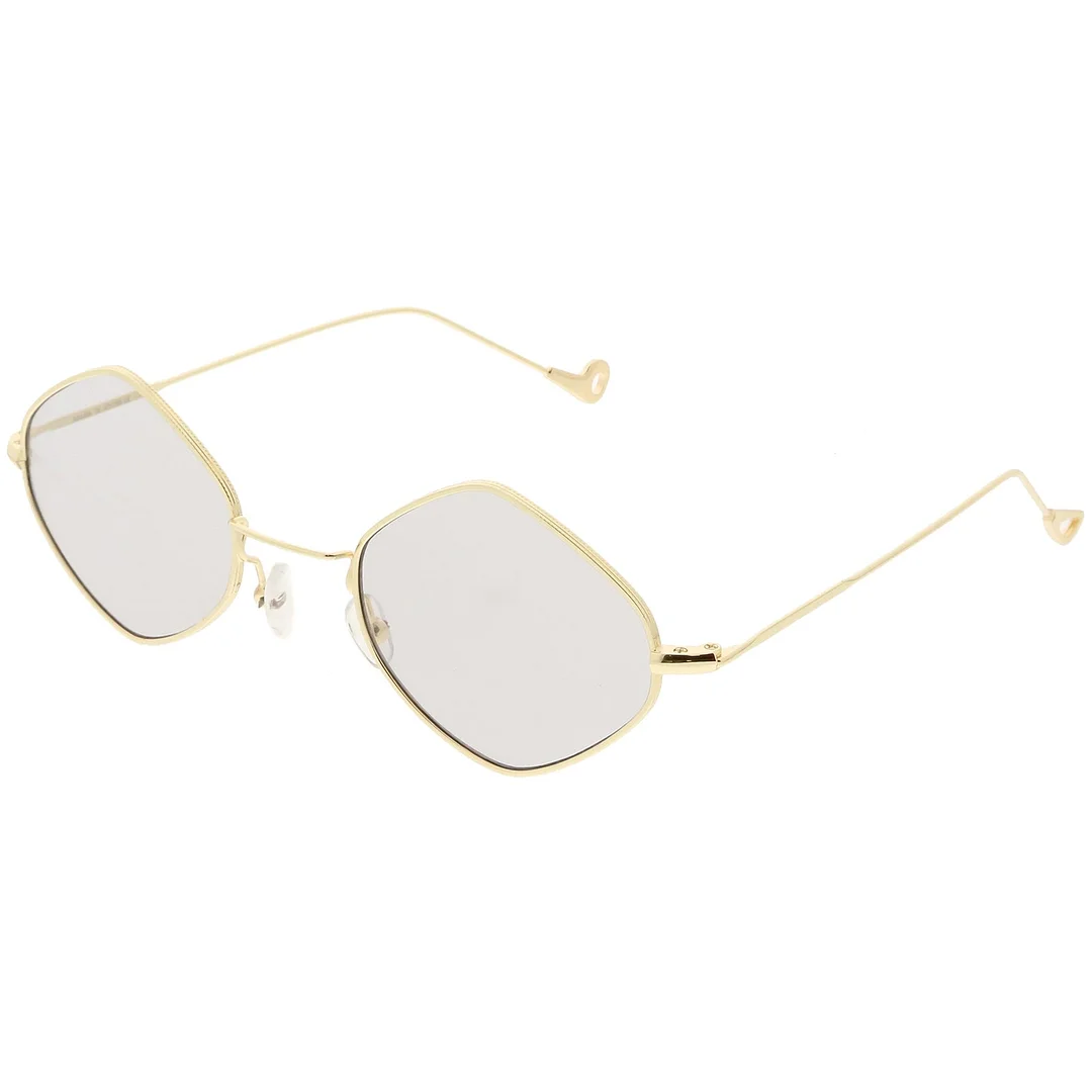 Premium Small Metal Diamond glasses Ultra Slim Arms Color Tinted Flat Lens 51mm