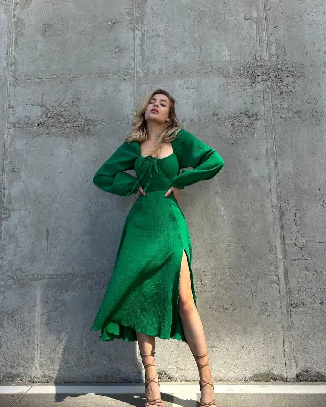 Nigikala Nigikala Women's Spring/Summer Explosion Solid Color Square Collar Sexy Open Skirt