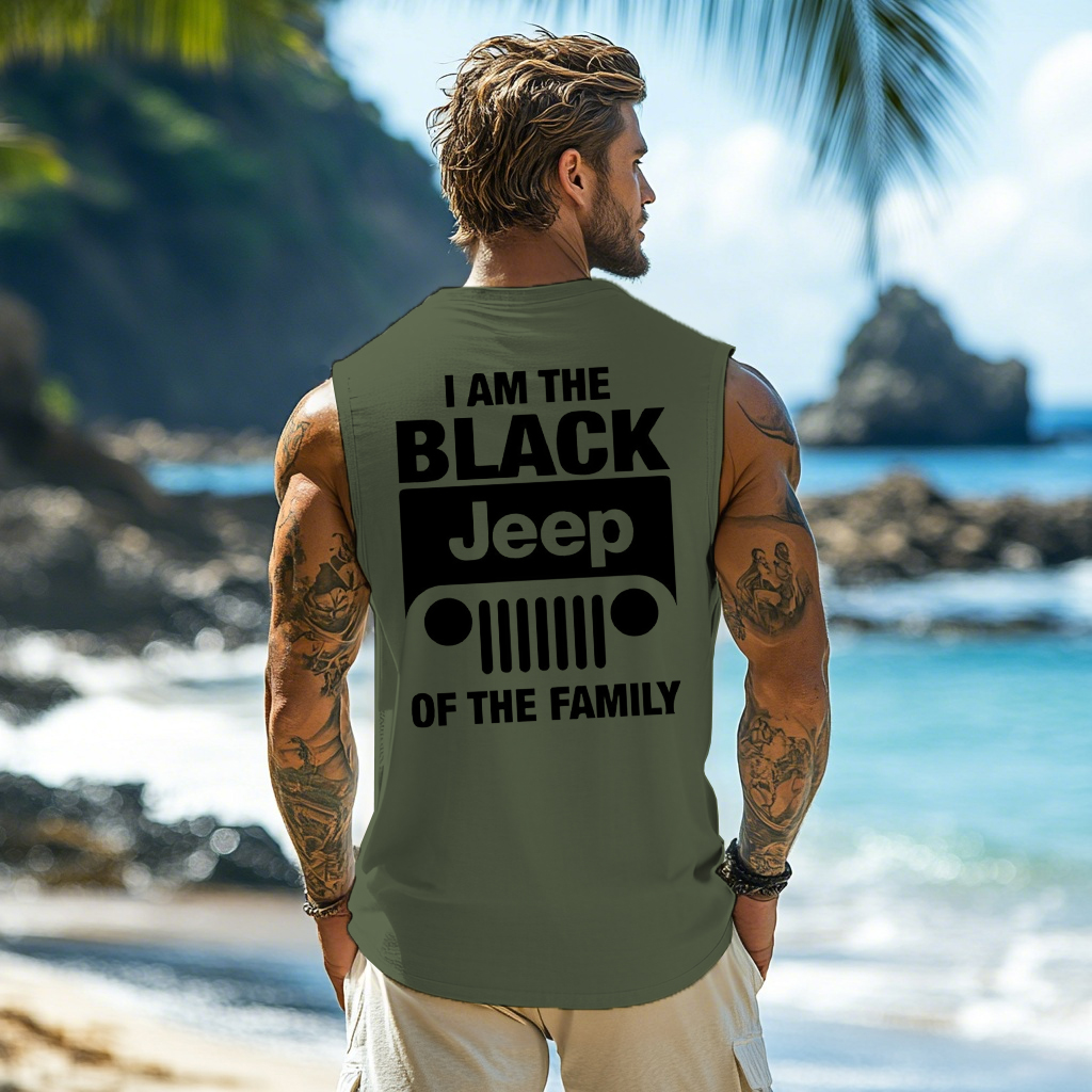Men's Outdoor Retro Lettering Slogan Tank Top