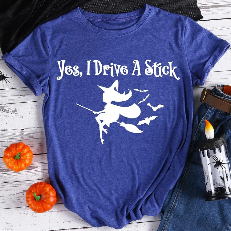 Yes I drive a stick Halloween T-Shirt Tee -07881