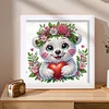 5D DIY Partial Special Shaped Drill Diamond Painting Kit Bear Decor With Frame Kit 18x18cm