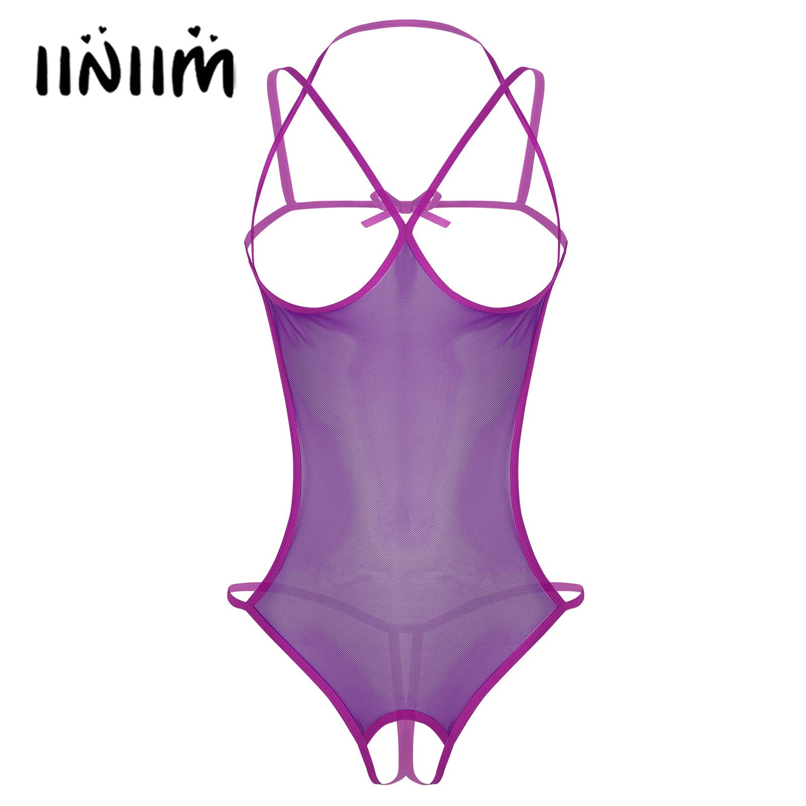 Uaang Sexy Crotchless Open Cup Bodysuit For Womens Erotic Hot Teddies