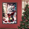 Diamond Painting-DIY Full Round Drill Cat in a Sock(40x60cm)