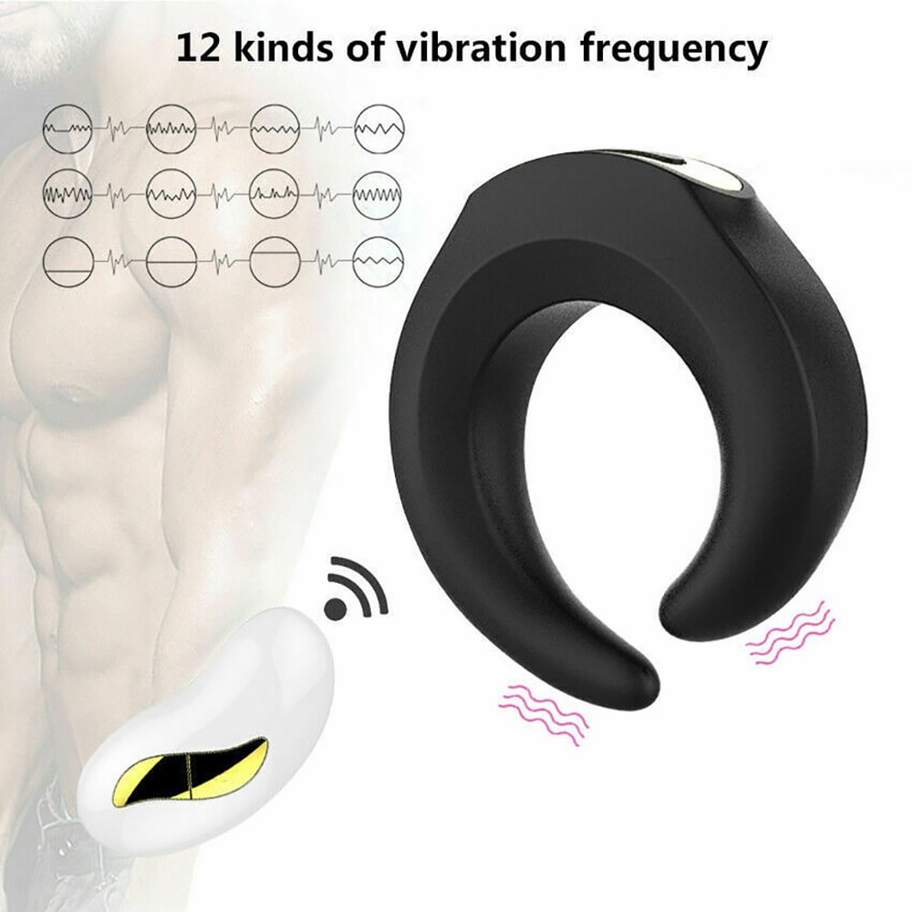 Fun Massage Vibration Cock Ring Lock Delay Ring 