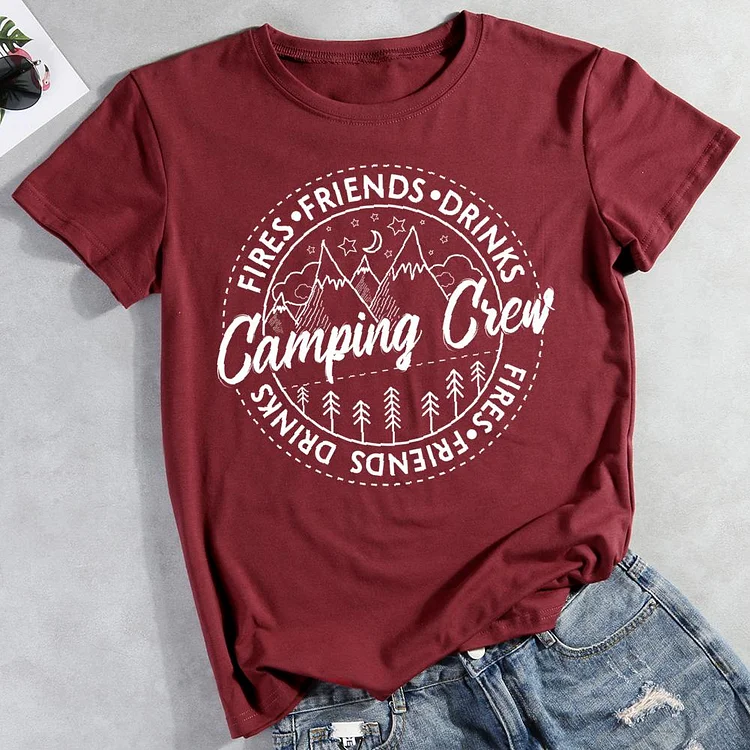 Camping crew Round Neck T-shirt-0025990