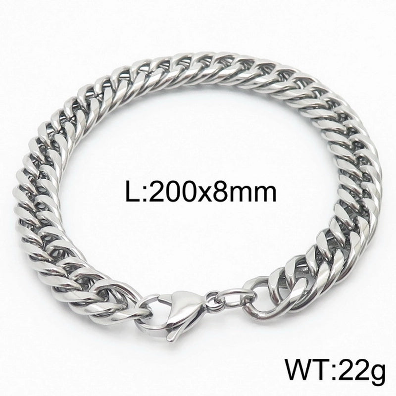 Minimalist Solid Color Titanium Steel Chain Unisex Bracelets