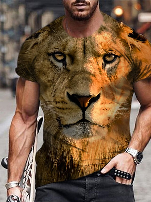 Men's T-Shirt 3D Print Short Sleeve Casual Tops