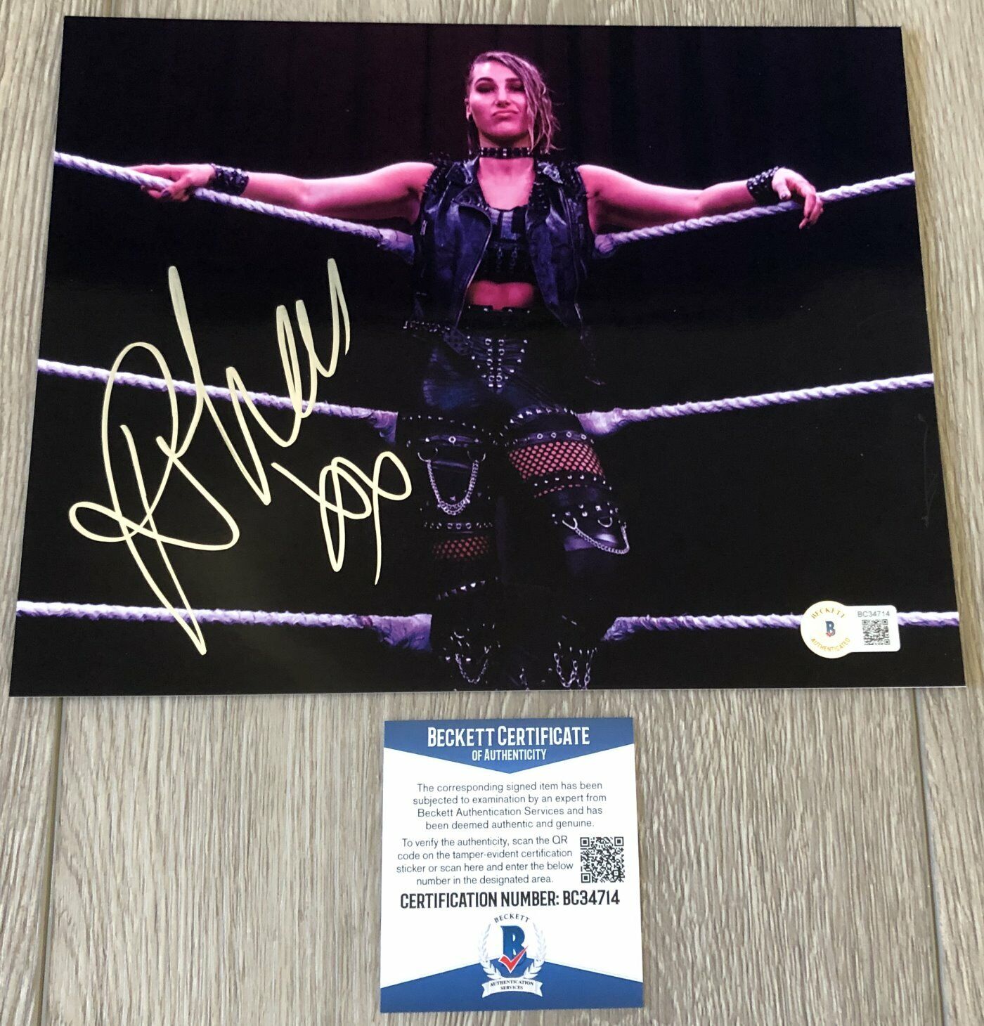 RHEA RIPLEY SIGNED AUTOGRAPH WWE RAW NXT 8x10 Photo Poster painting B w/PROOF & BECKETT BAS COA