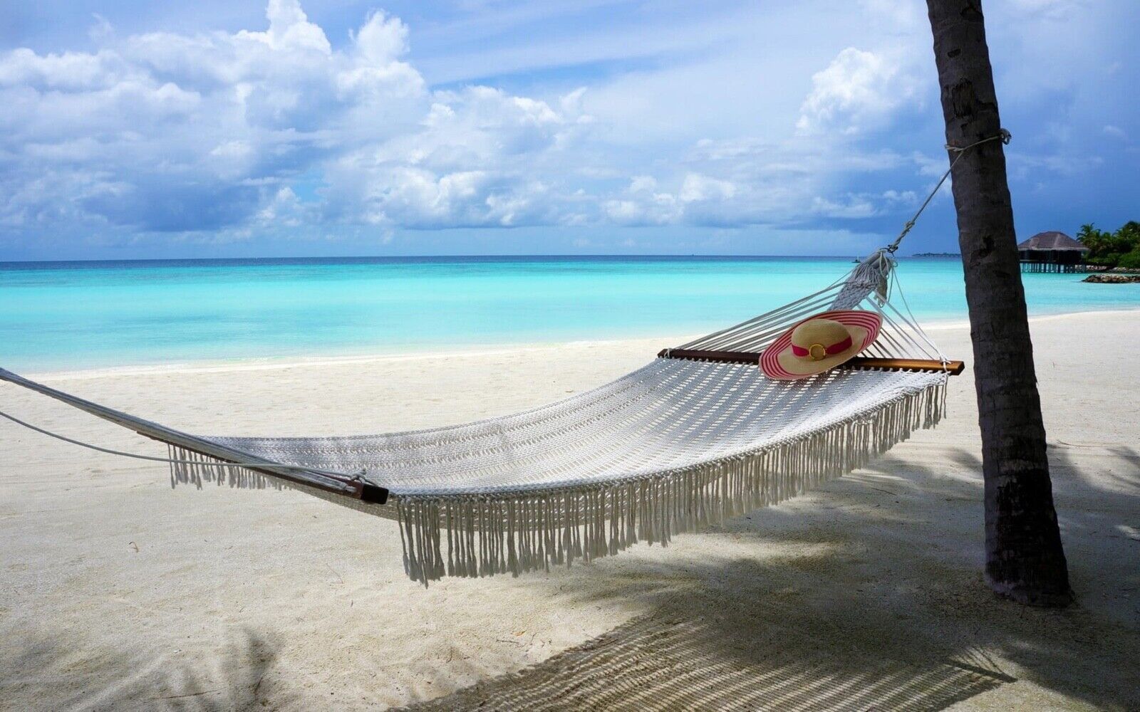 Maldives Beach Hammock Landscape Print Art Canvas Poster For Living Room Decor Home Wall Picture