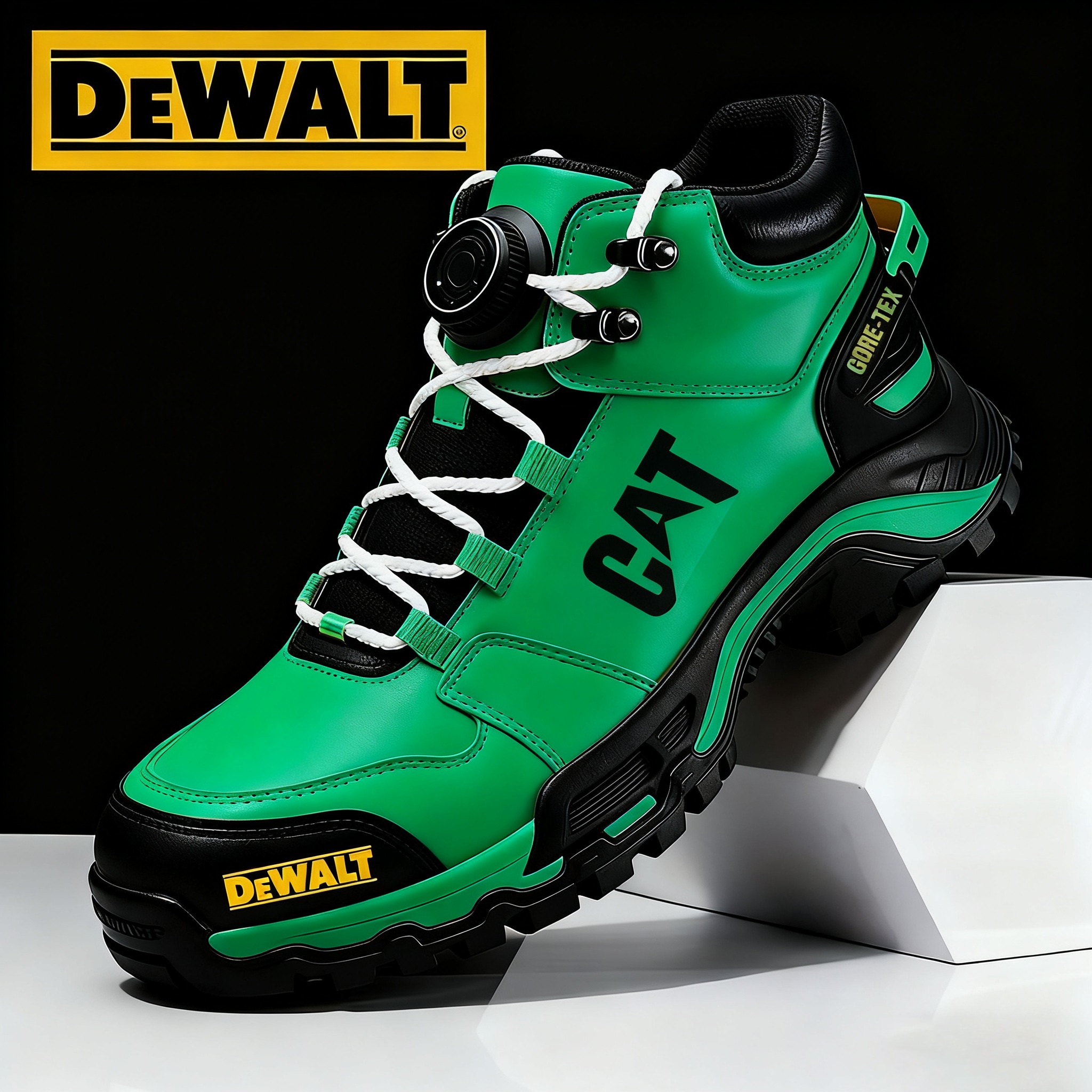 Wodoodporne i oddychające męskie buty robocze i turystyczne marek CAT® i DEWALT idealnie nadają się do pracy i aktywności na świeżym powietrzu.