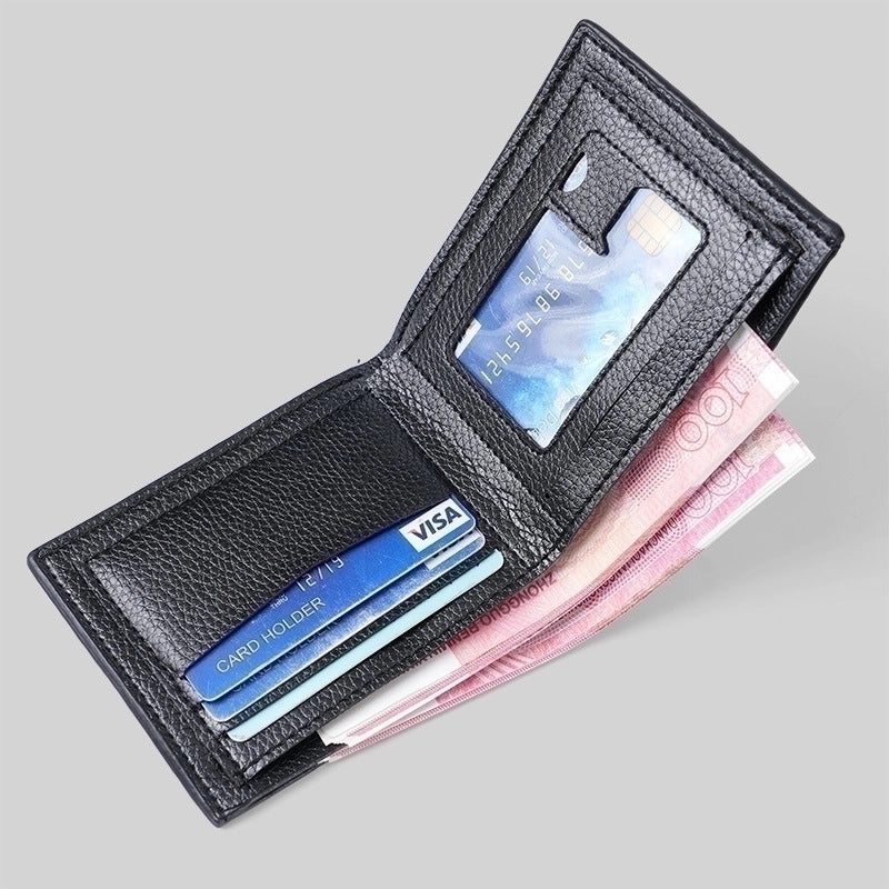 Men’s Solid Color Pu Leather Open Small Wallets