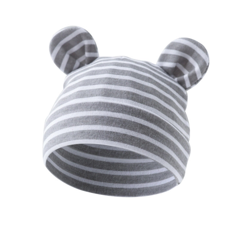 New Infant Fetal Cap Newborn Head Cap Solid Color Ear Hat Boys And Girls Baby Hat A54