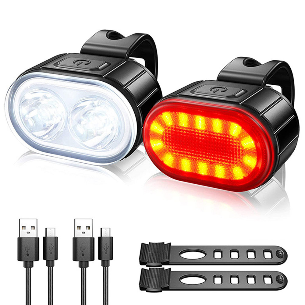 

Bike Light Set USB Rechargeable Waterproof LED MTB Bicycle Front Tail Lamp, 501 Original