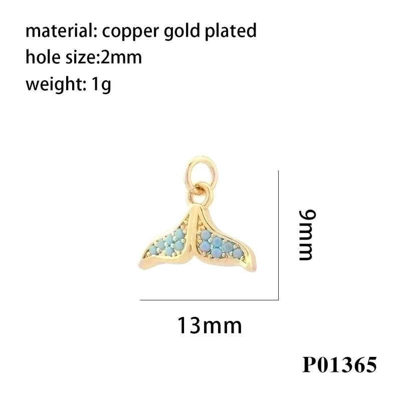 Minimalist Palm Heart Shape Eye Copper Plating Inlay Zircon 18k Gold Plated Charms