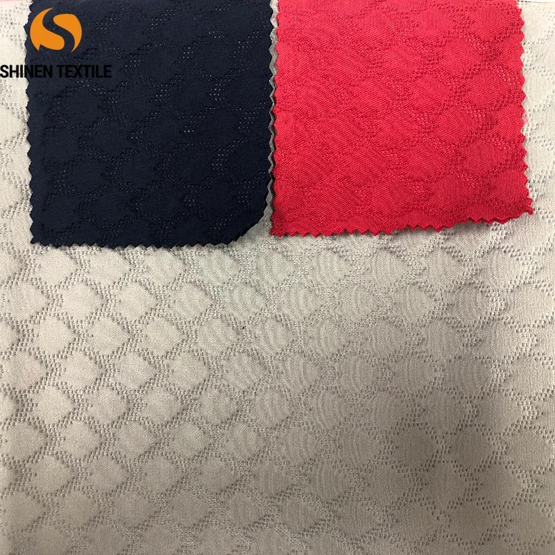 3D air layer double rhombus pattern embossing for soft coat jackets,92%polyester+8%spandex 305G