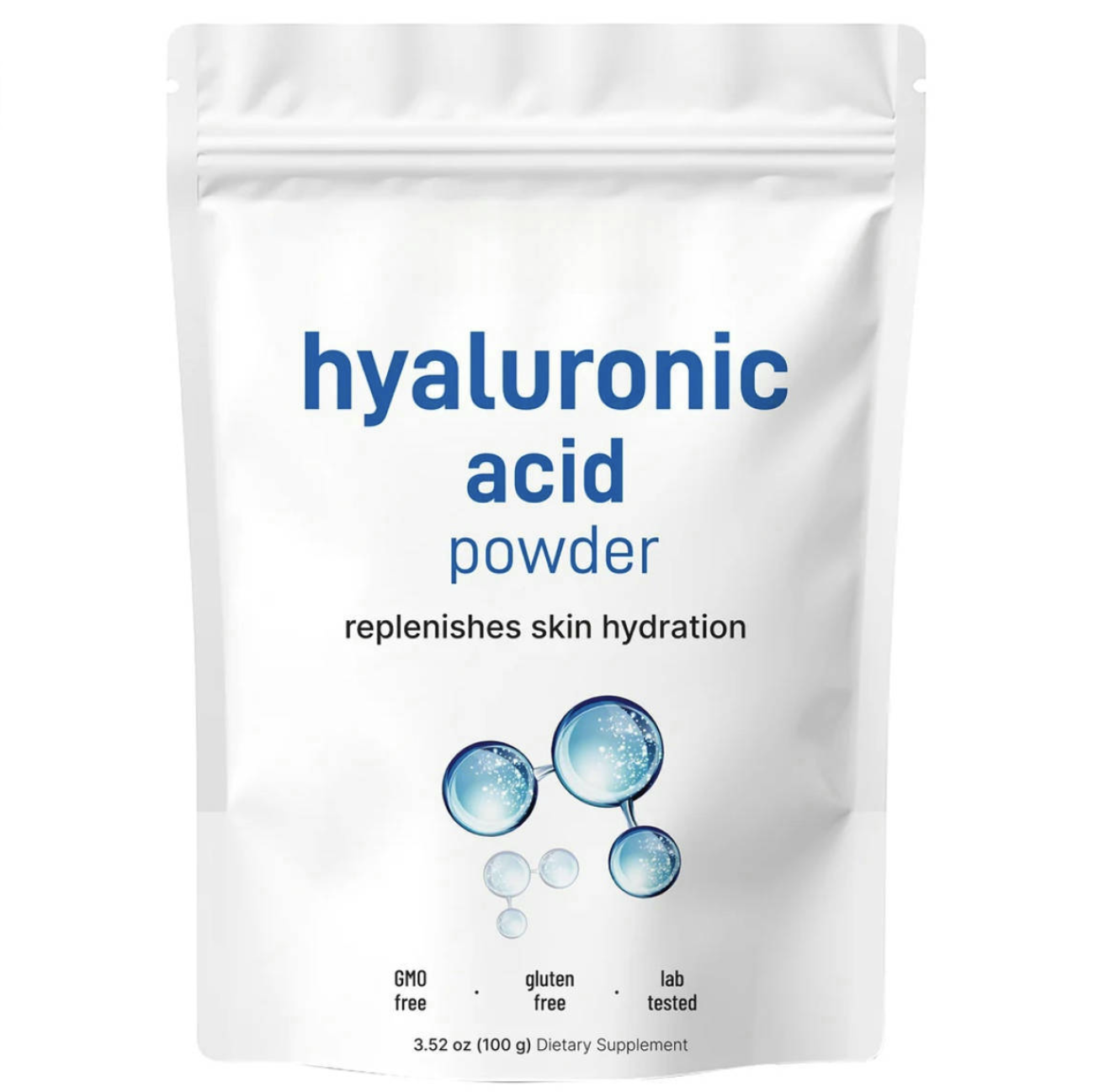 Hyaluronic Acid Powder - Low Molecular Weight, Water Soluble Skincare Ingredient for DIY Facial Serum | 100g | Vegan Cosmetics Grade for Intense Hydration