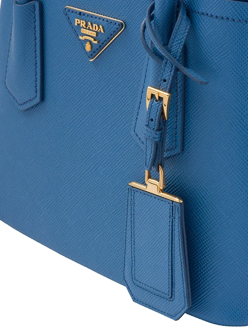 Prada Double Saffiano Leather Mini Bag blue