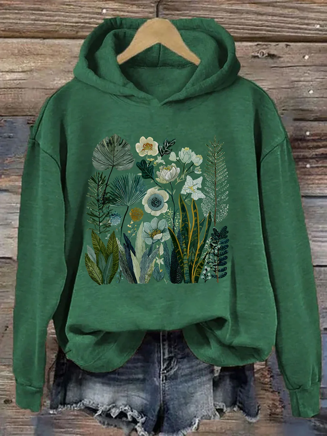 Botanical Fern And Wildflower Plant Lover Hoodie