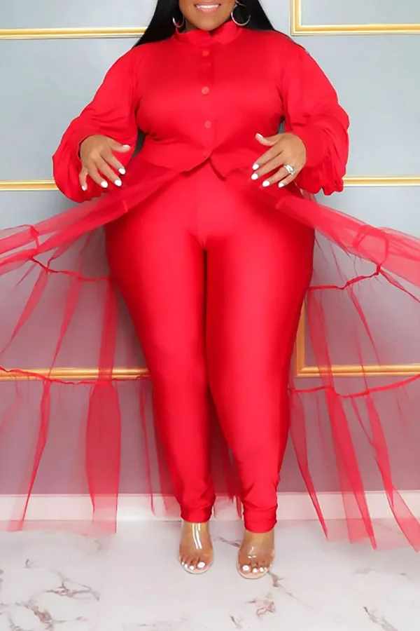 Fasheicon Solid Color Sweet Single Breasted Pant Suit