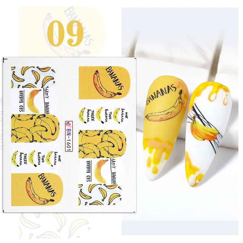 1PC Summer Fruits 3D Nail Sticker Watermelon/Strawberry/Avocado Water Decals Slider For Manicure DIY Nail Art Decoration