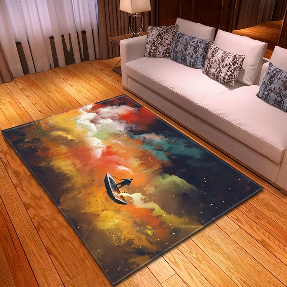 3D Ocean World Living Room Carpet Children Rug Kids Room Decoration Large Carpet Home Non-slip Hallway Bedroom Floor Bedside Mat