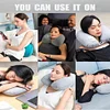 U-shaped neck pillow, automatic inflatable camping/travel pillow, travel pillow, soft velvet inflatable pillow, suitable for offices, airplanes, homes, portable, comfortable and convenient