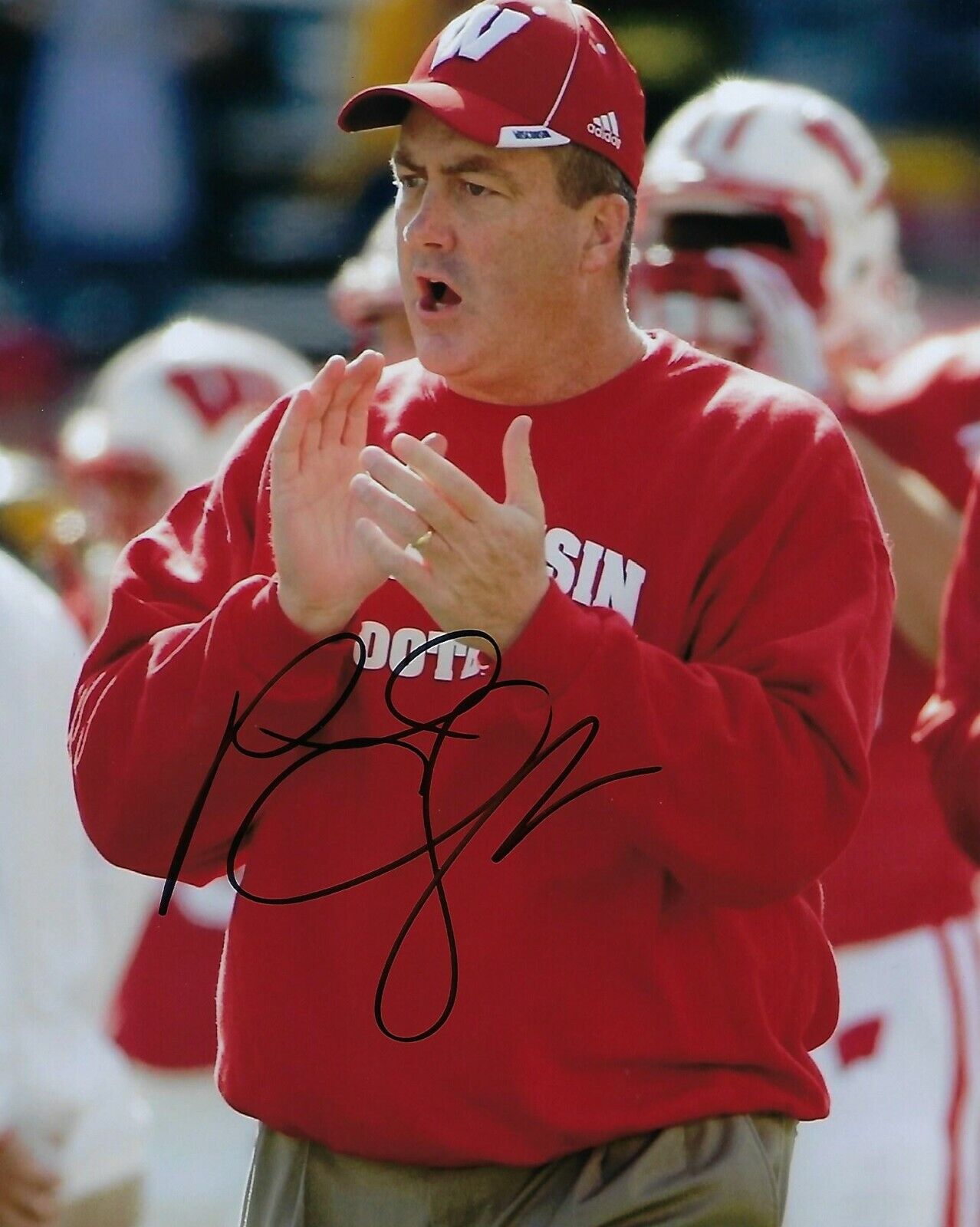 GFA Wisconsin Badgers Coach * PAUL CHRYST * Signed Autographed 8x10 Photo Poster painting COA