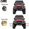 AMK 4Pcs TRX4 Brass Weight 12mm Hex Beadlock Wheel Hubs Heavy Duty Counterweight for 1/10 RC Crawler Cars Sport Defender TRX6 (8mm)