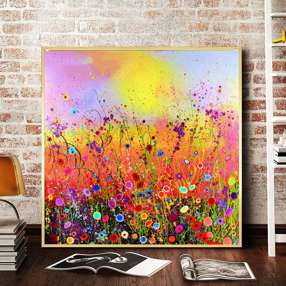 Diamond Painting - Full Round Drill - Color Flower Field(30*30cm)