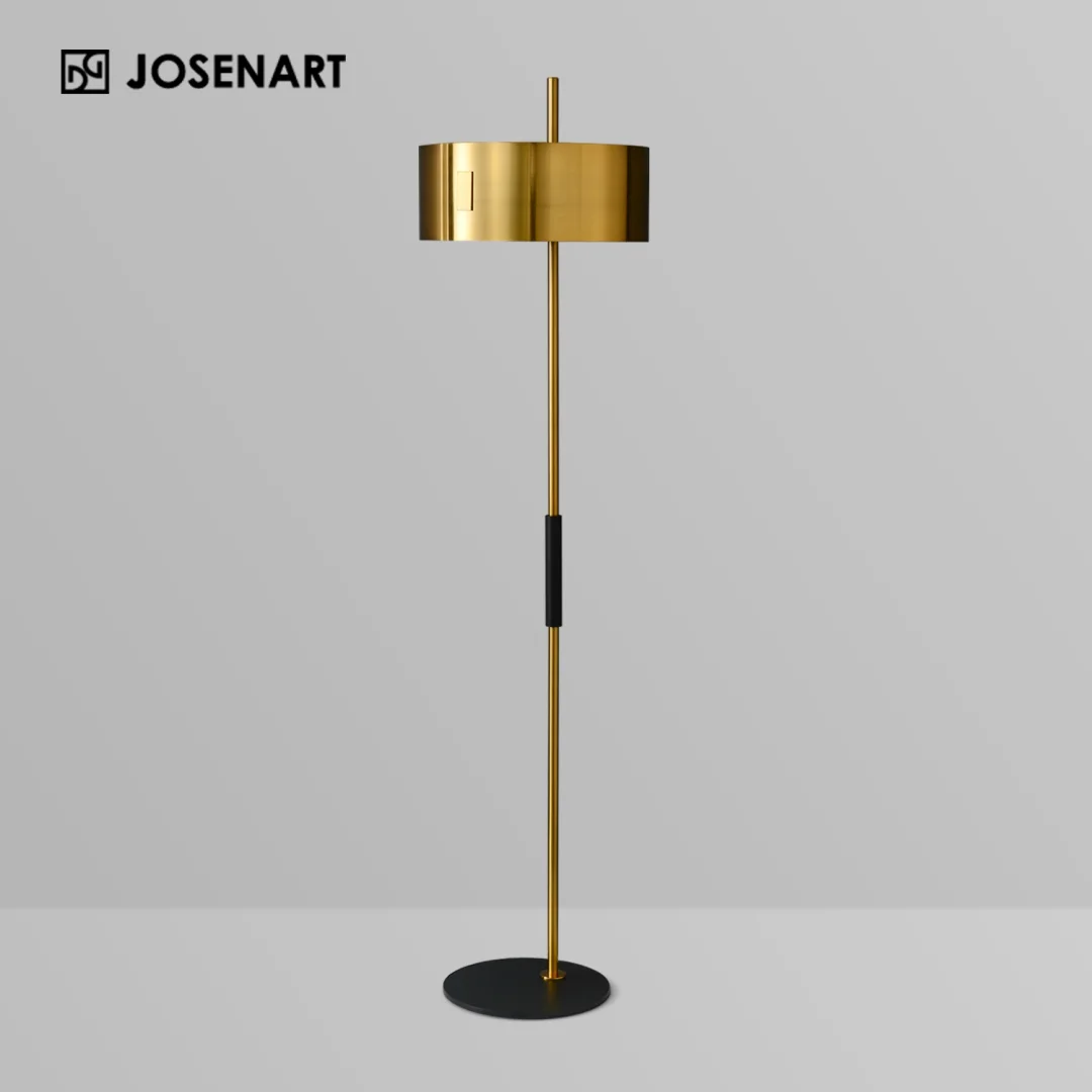 Knurl Floor Lamp - Brass JOSENART Josenart