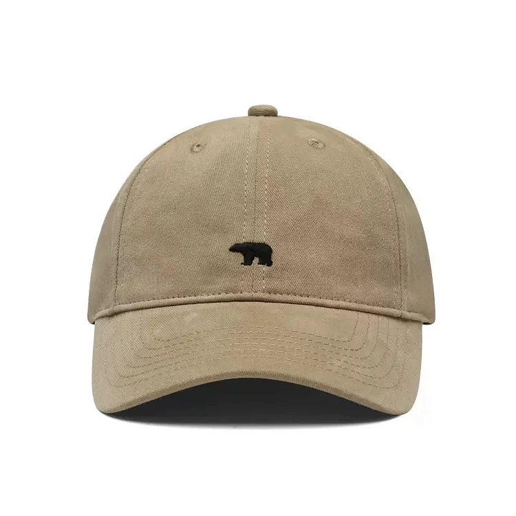 Casual Contrast Color Bear Embroidered Cap