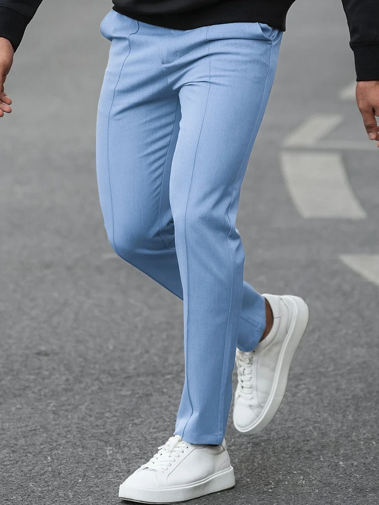 Men's Ribbed Loose Vertical Stripe Straight Casual Pants