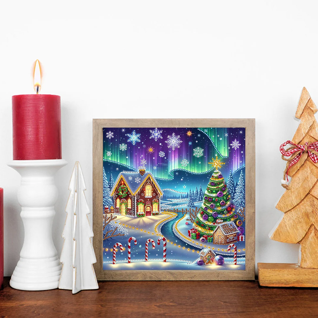 Christmas House - Diamond Painting - Partial Special Shaped Drill(Canvas|30*30cm)