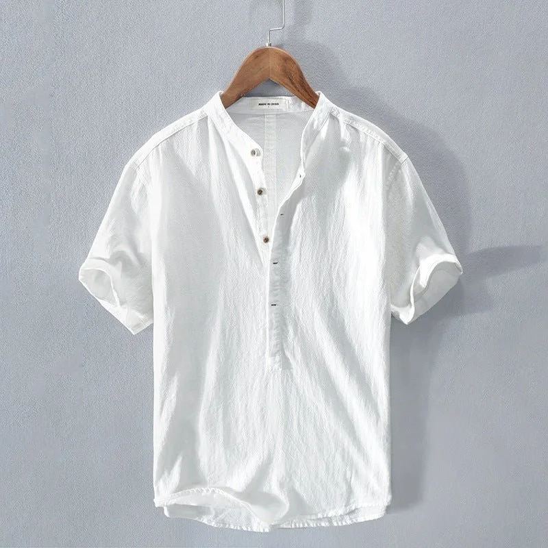 Men's Linen Casual Short Sleeve Shirt