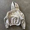 God Heals Print Long Sleeve Hoodies