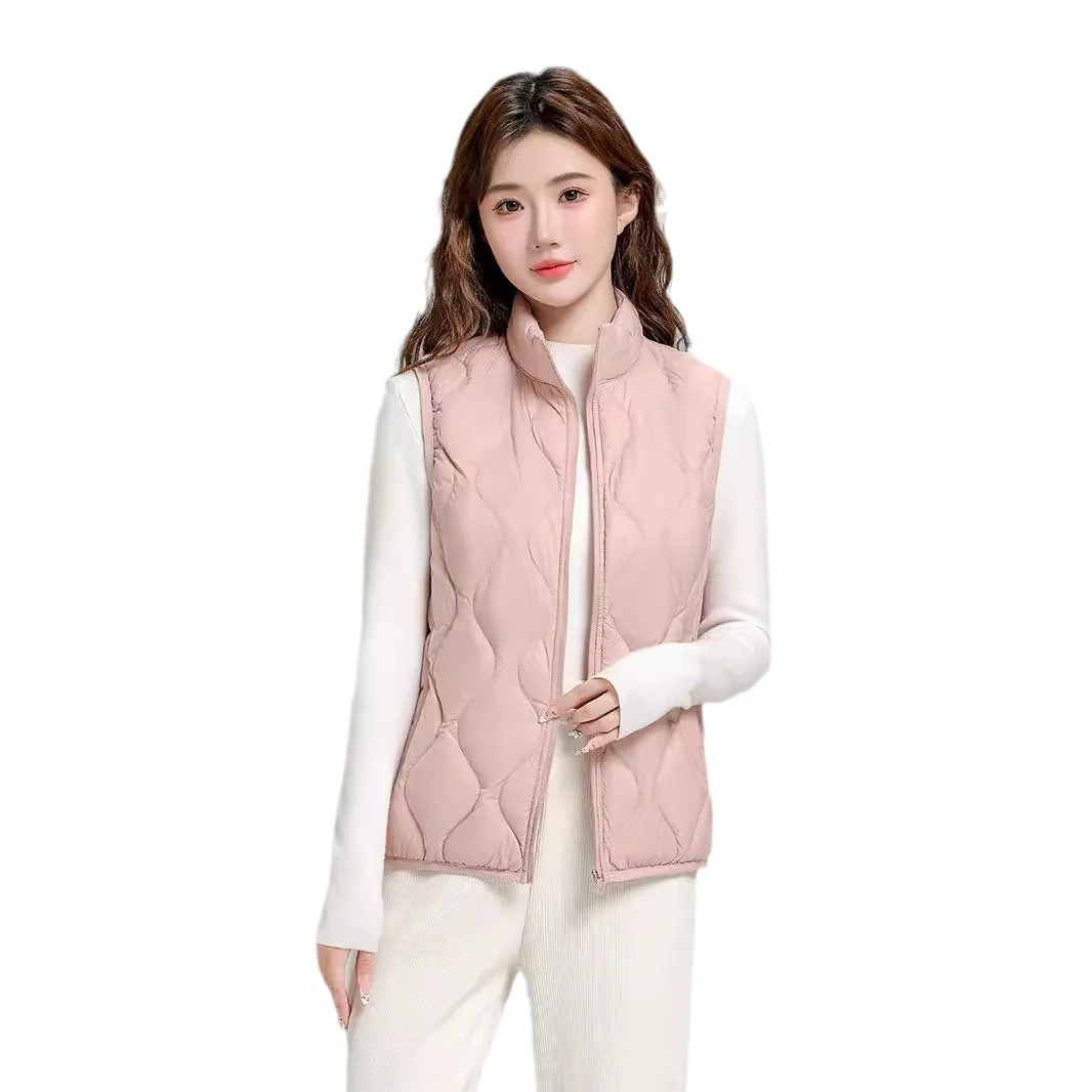 Toloer Autumn And Winter New Down Jacket Vest Female Short Stand Collar Casual Gourd Pressure Line Light Sleeveless Coat Coat-Outfit Ideas